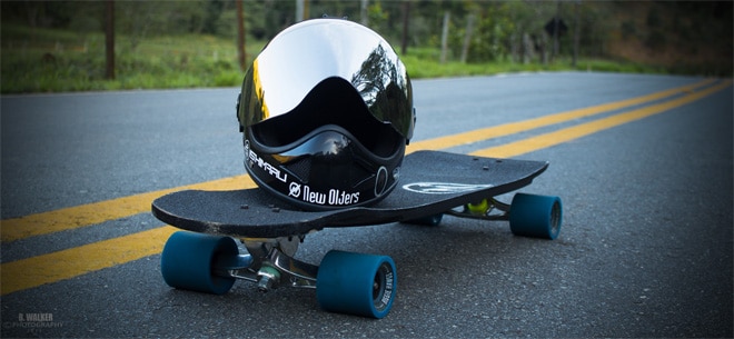 skateboard with helmet